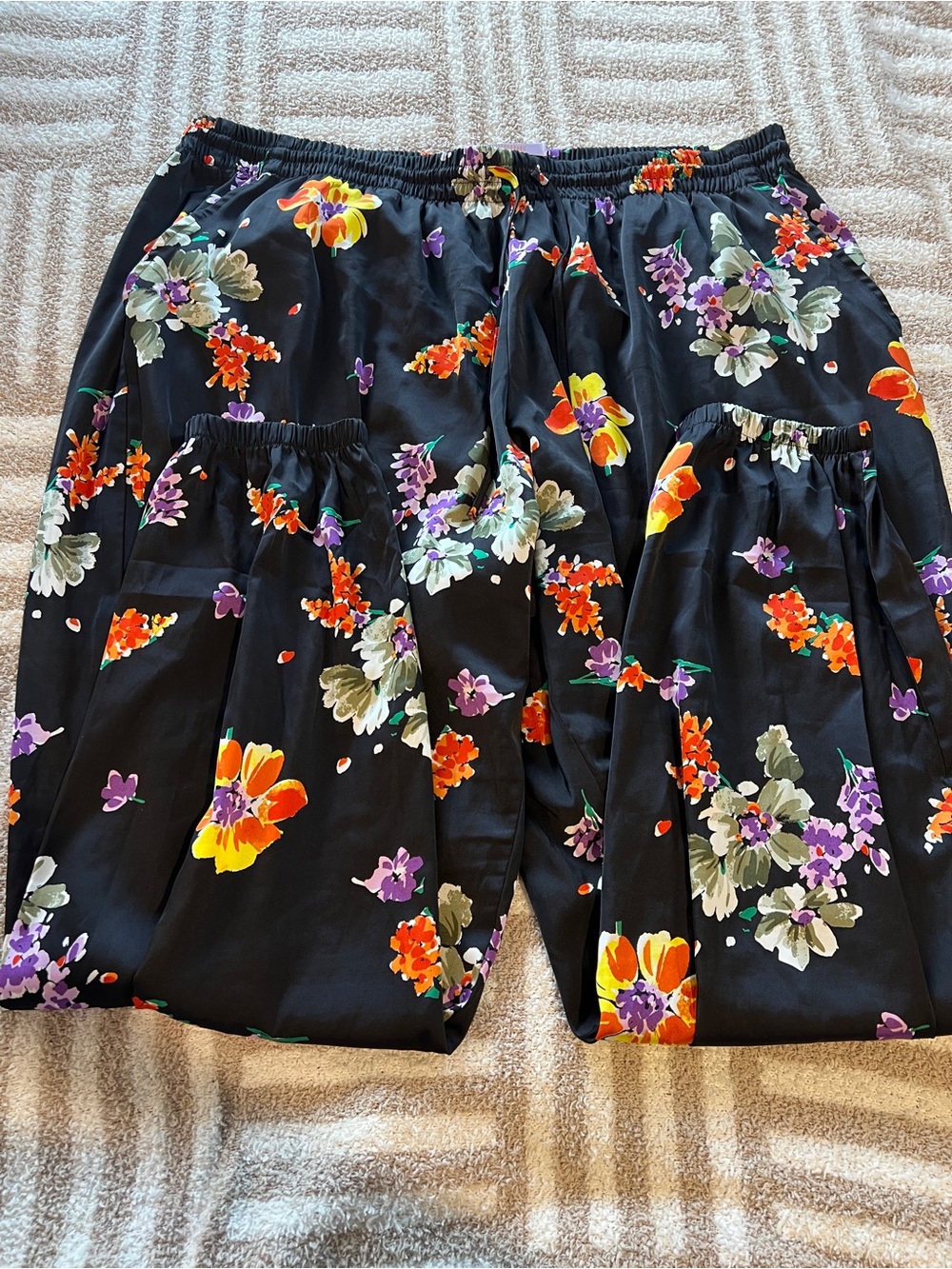 Savage by Fenty Black Floral Pants - Elastic Waist 2XL